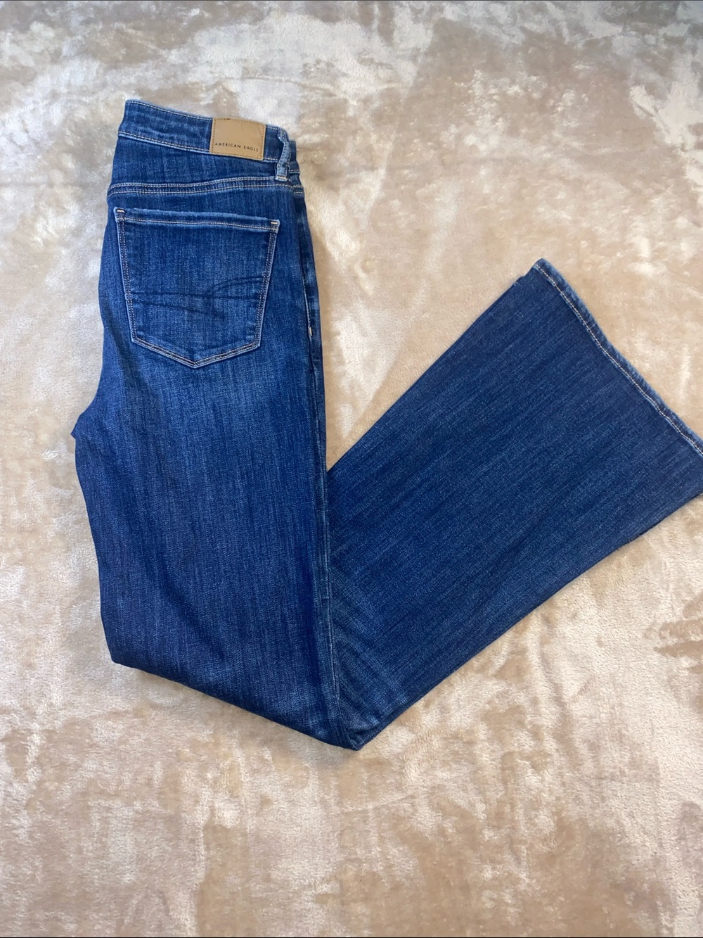 American Eagle Outfitters Blue Flare Wide-Leg Jeans
